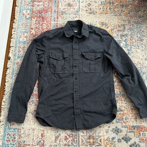 JCrew retro/vintage military grey button down camp shirt